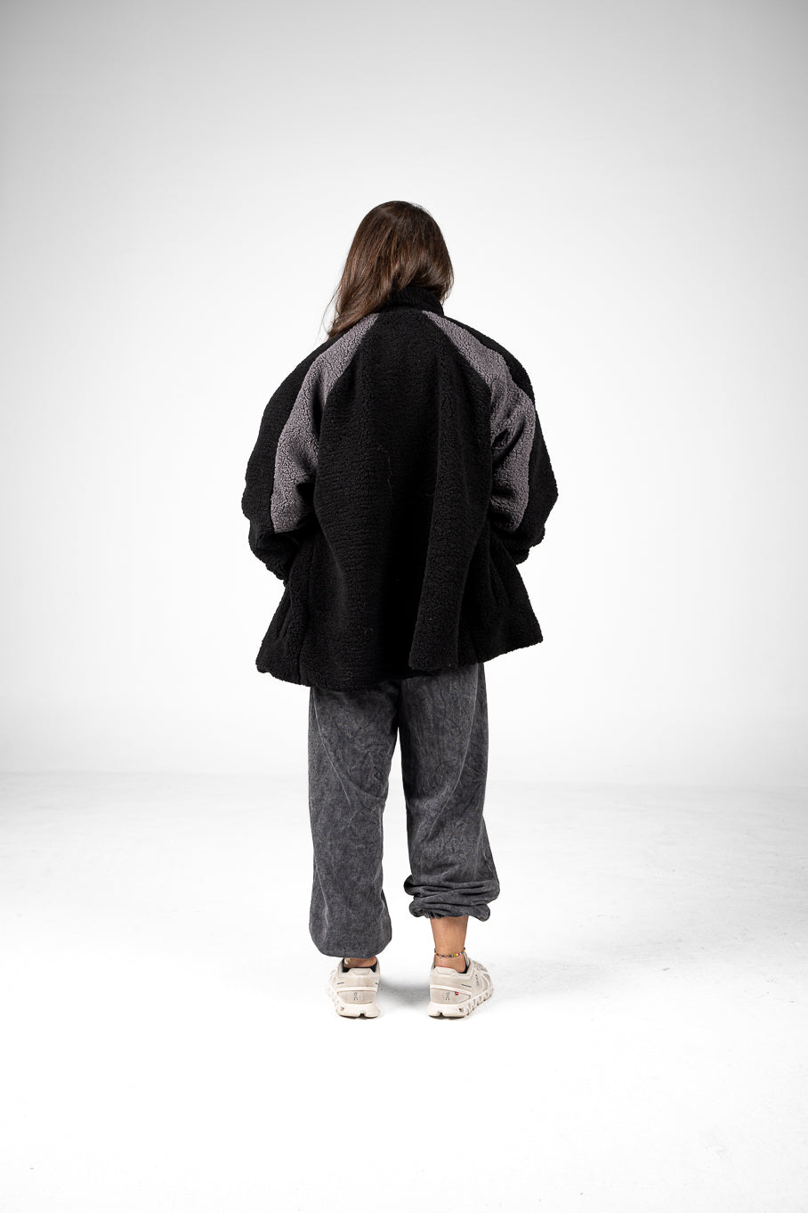 Black/Grey Wool Fleece Jacket