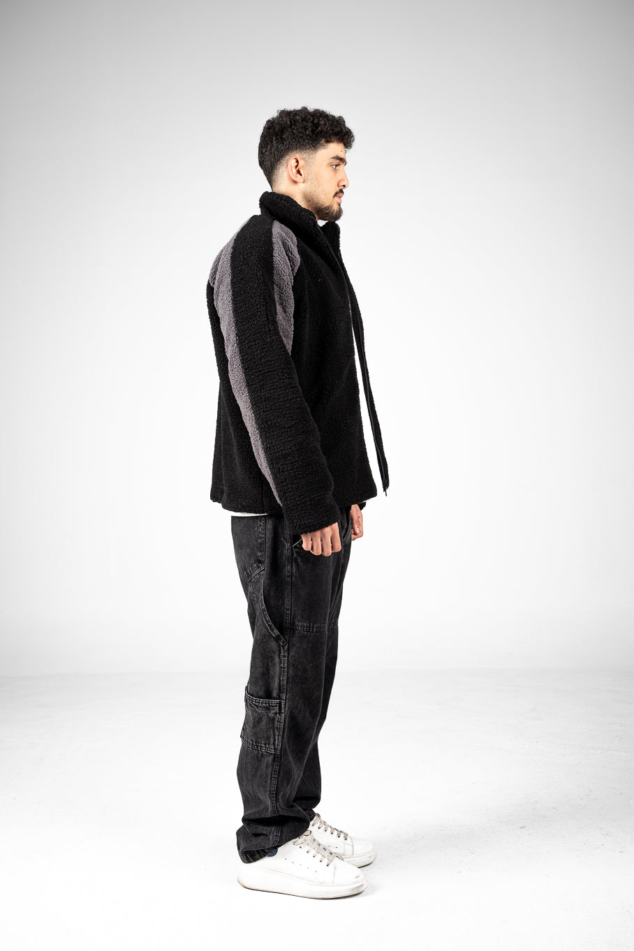 Black/Grey Wool Fleece Jacket