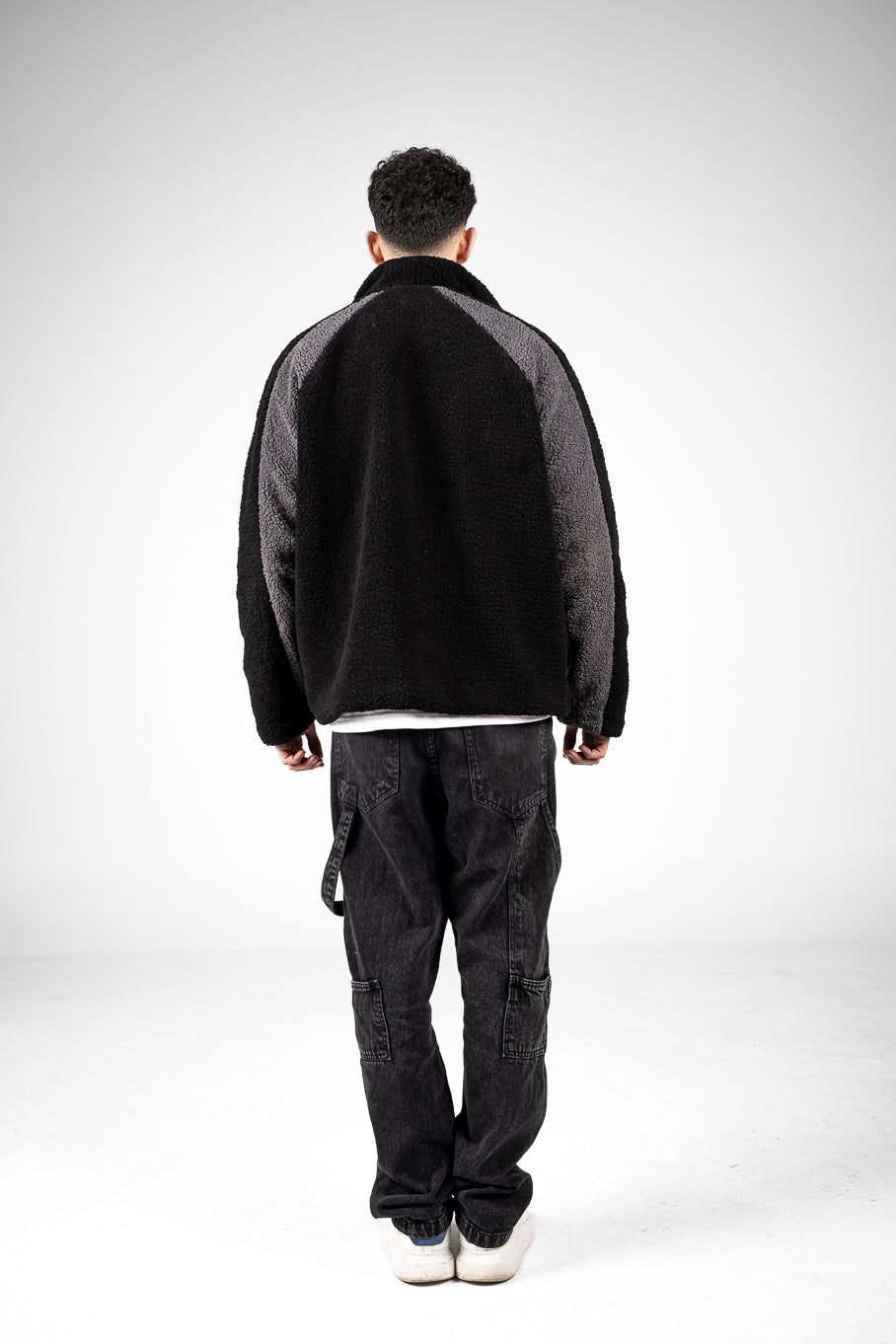 Black/Grey Wool Fleece Jacket
