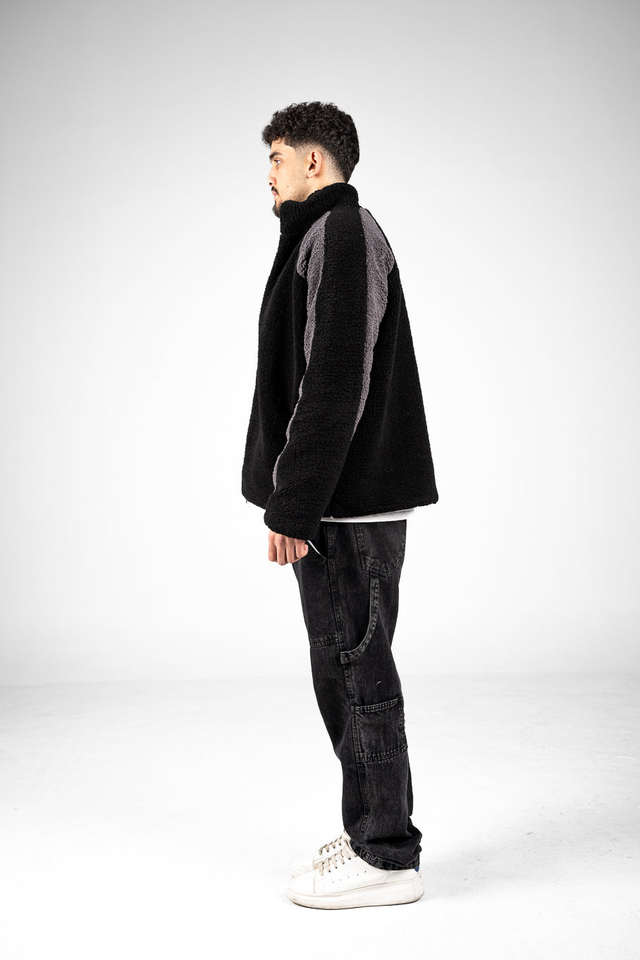 Black/Grey Wool Fleece Jacket