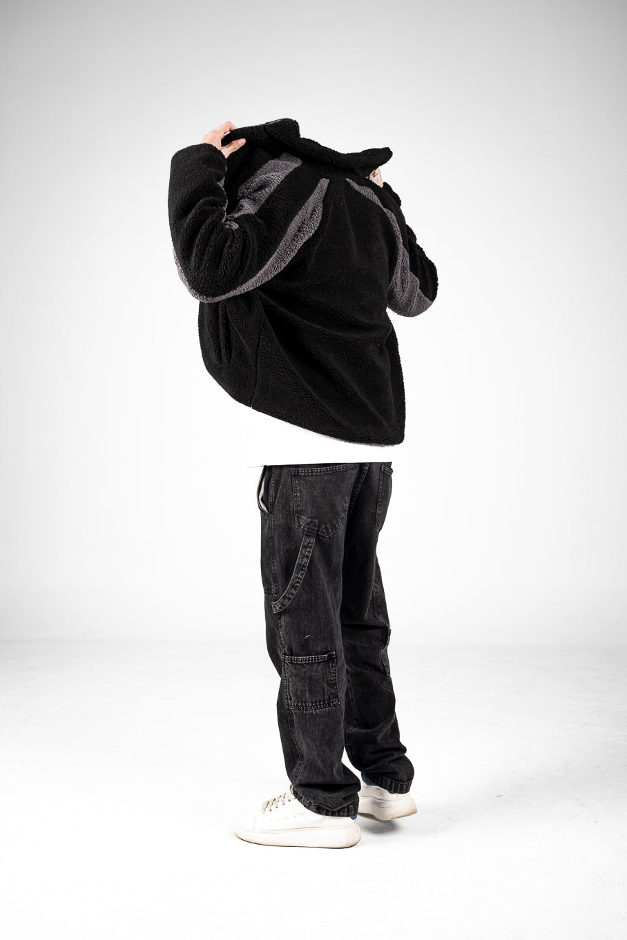 Black/Grey Wool Fleece Jacket