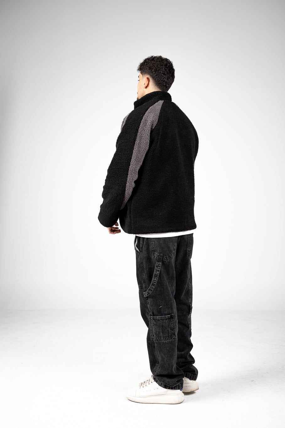 Black/Grey Wool Fleece Jacket