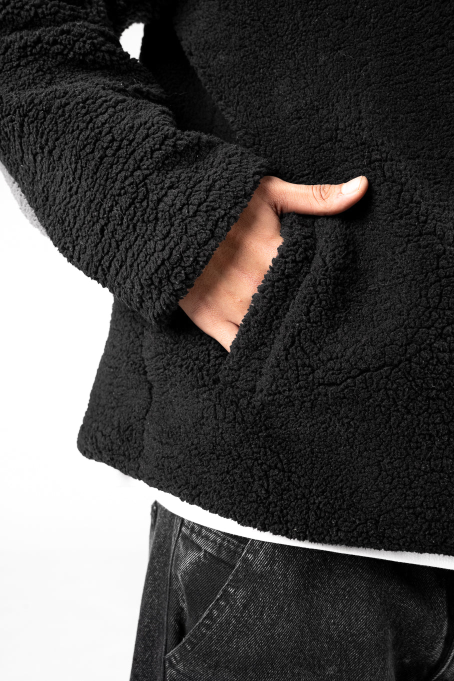 Black/Grey Wool Fleece Jacket