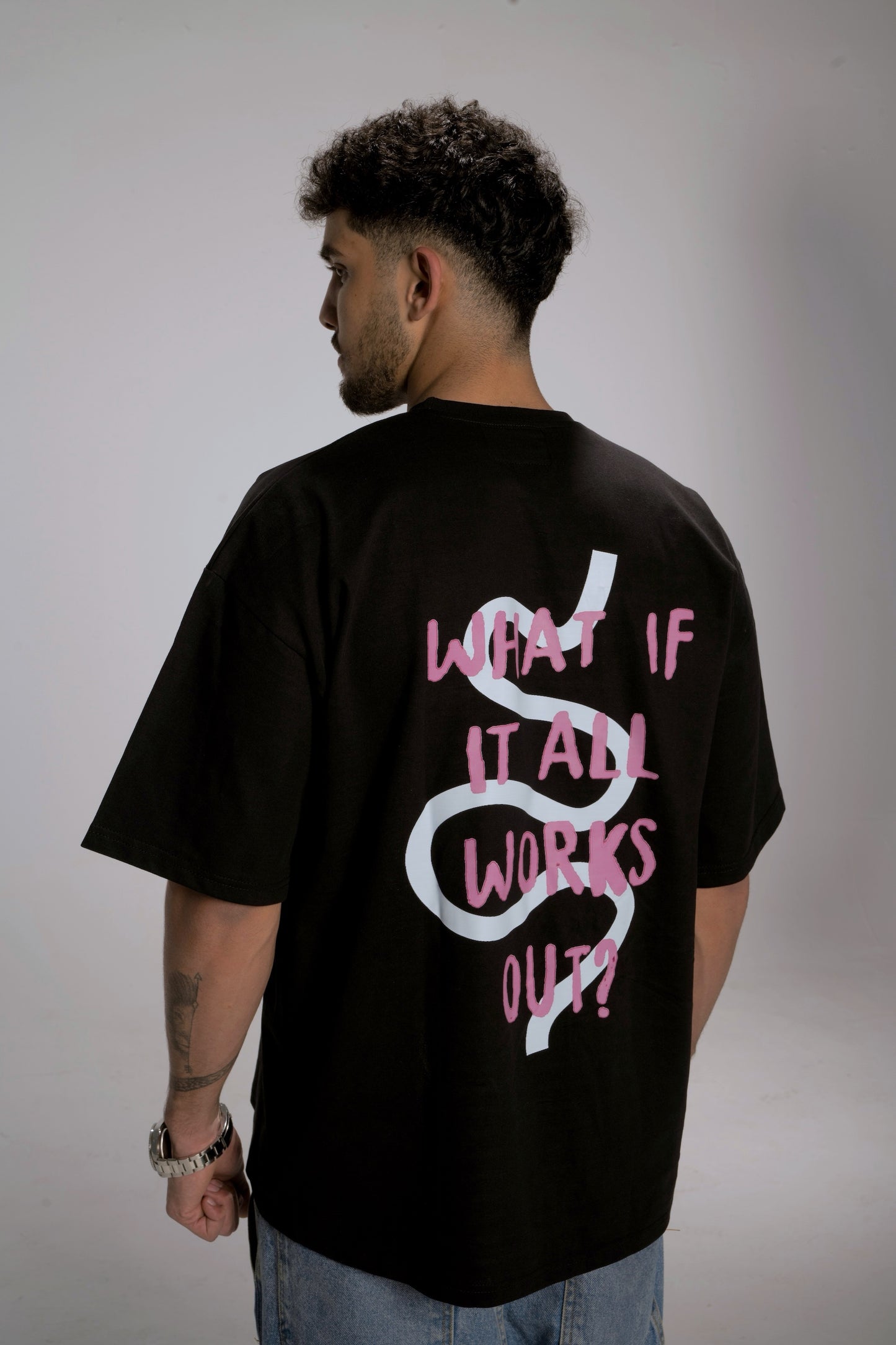 Black "What if it all works out" T-Shirt