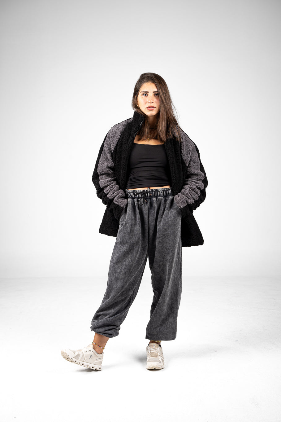 Black/Grey Wool Fleece Jacket