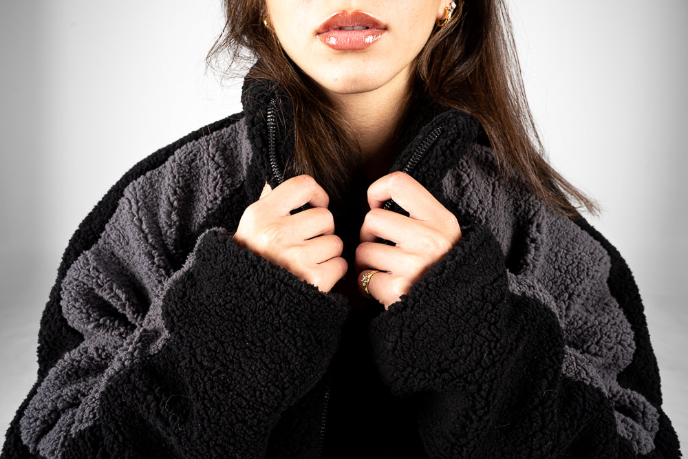 Black/Grey Wool Fleece Jacket