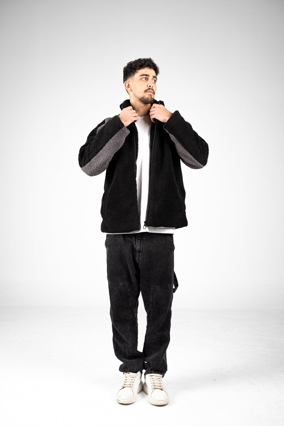 Black/Grey Wool Fleece Jacket