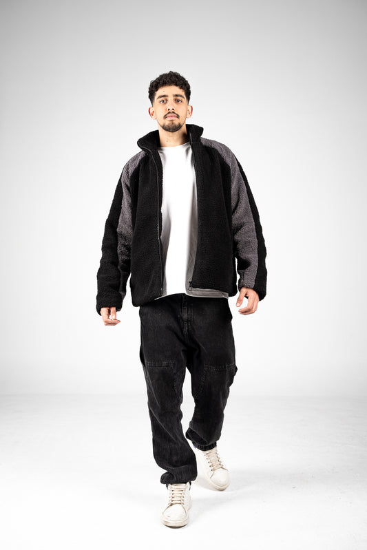 Black/Grey Wool Fleece Jacket