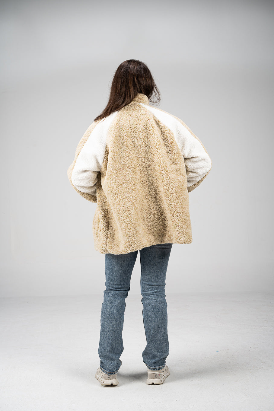 Beige/White Wool Fleece Jacket