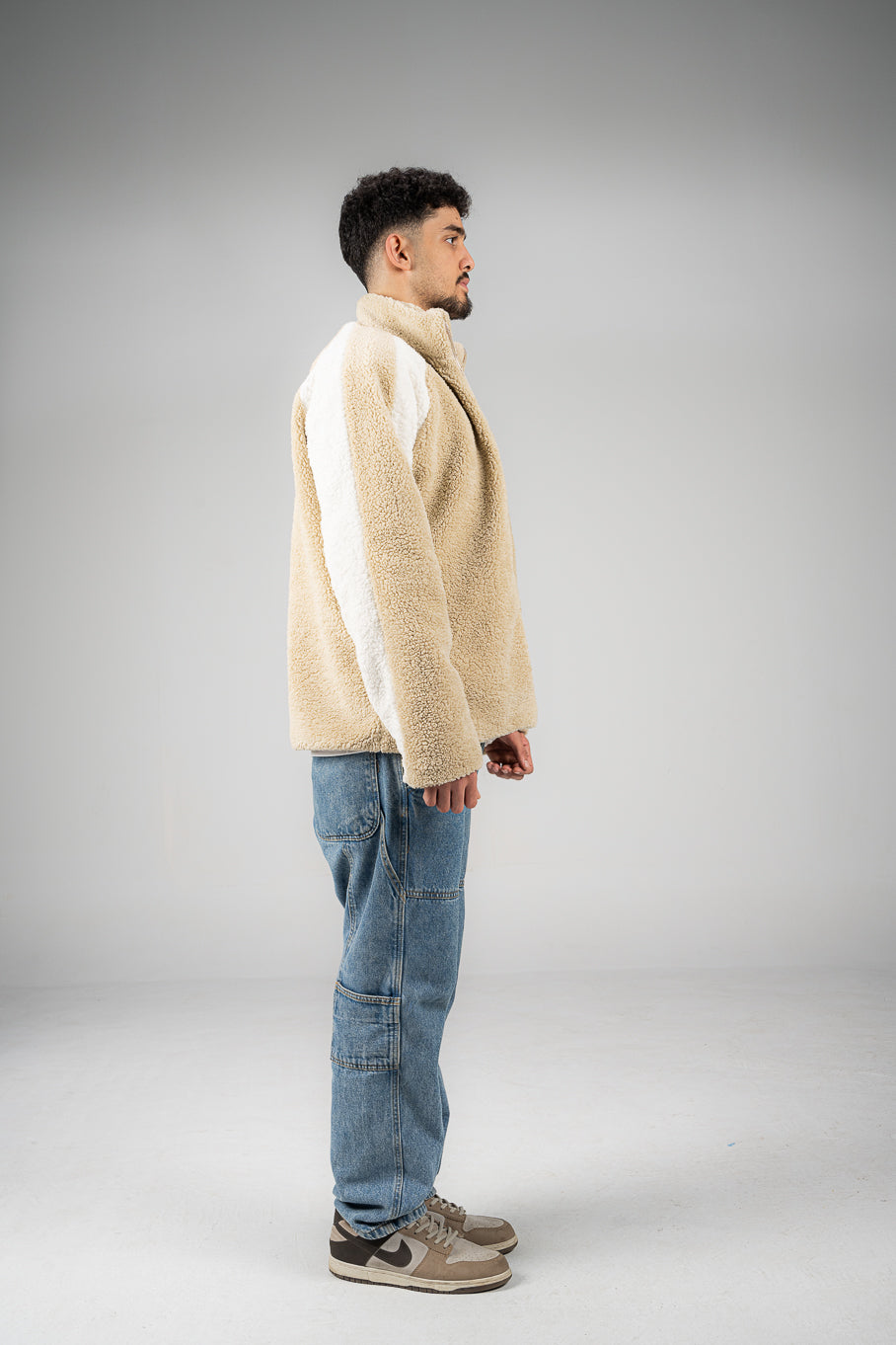 Beige/White Wool Fleece Jacket