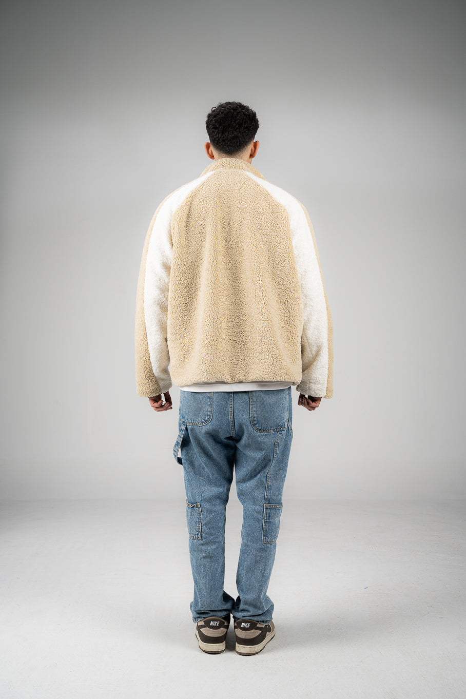 Beige/White Wool Fleece Jacket