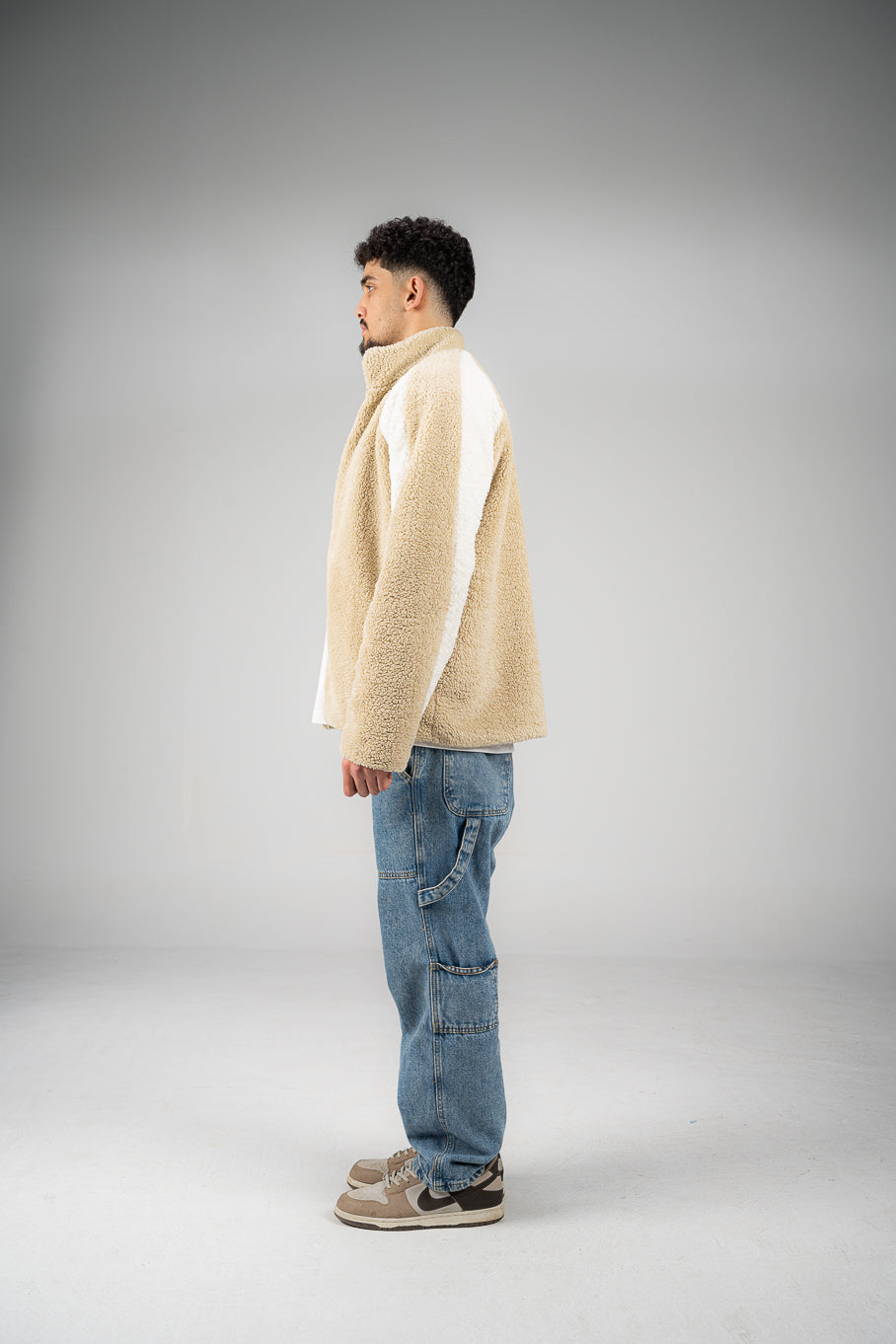 Beige/White Wool Fleece Jacket