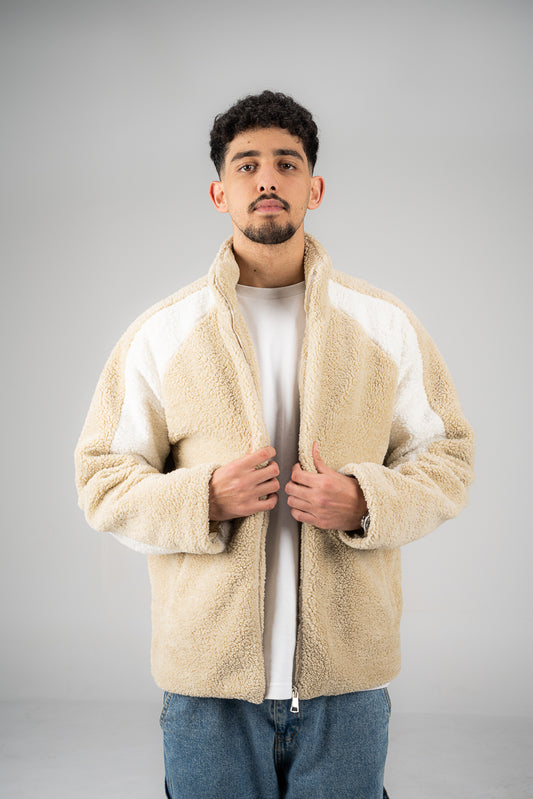 Beige/White Wool Fleece Jacket